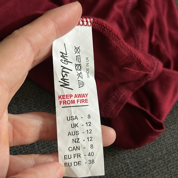 Nasty Gal Burgundy  Wine Color,Tie Front Top - Picture 6 of 7
